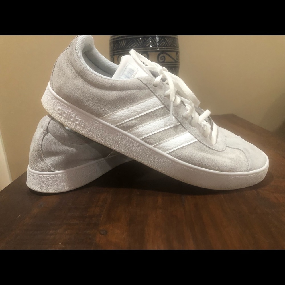 Addidas Originals Gray White Suede Sneakers
